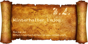 Winterhalter Lajos névjegykártya