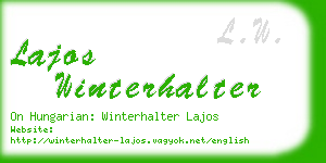 lajos winterhalter business card